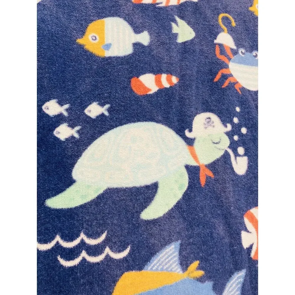 Caro Bath Beach towel Cotton Large Fish Blue Ocean Whale Jellyfish Seaturtle Cra